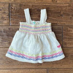 Roxy Girls Toddler 3T Smocked Top Embroidered Summer Vacation